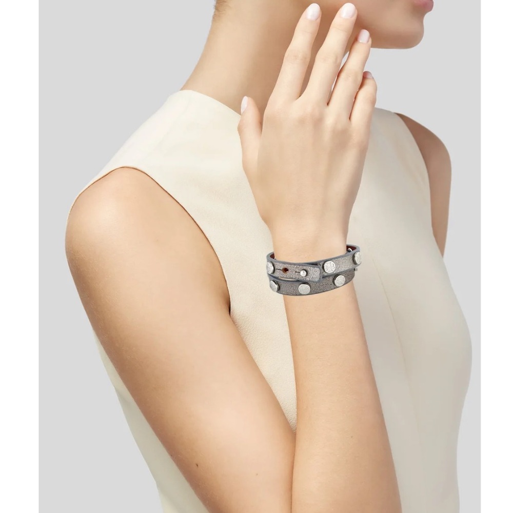 Tory Burch leather double wrap logo bracelet